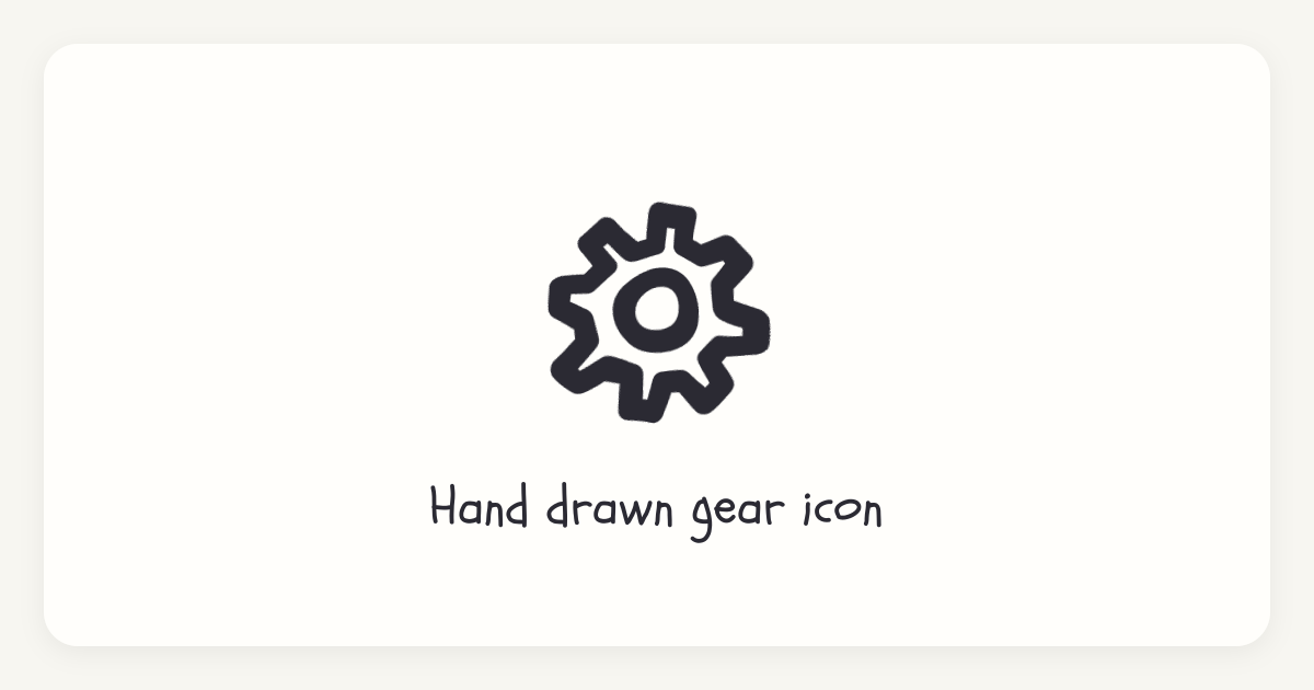 Gear SVG – Free Hand Drawn Gear Icon, Animated (PNG, React)